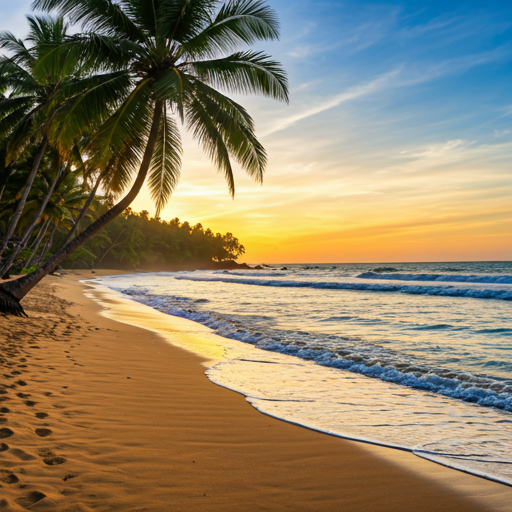 Sri Lanka's southern coast at sunset